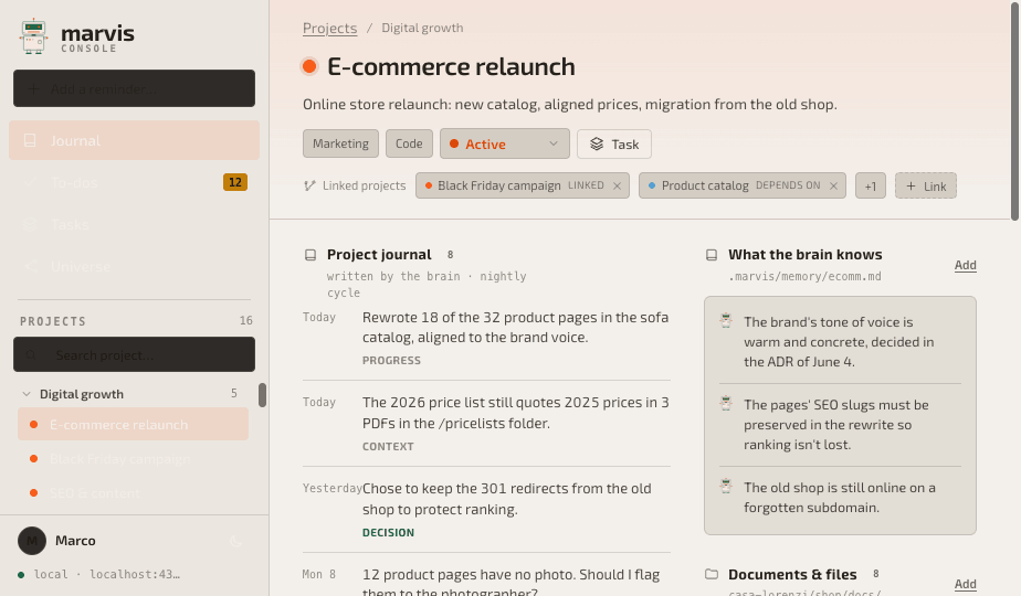 Marvis Console — Project